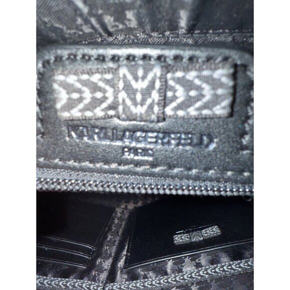 Karl Langerfeld Paris Amour Adele Black All Over Nylon Tote Bag $148 EUC - Picture 9 of 11